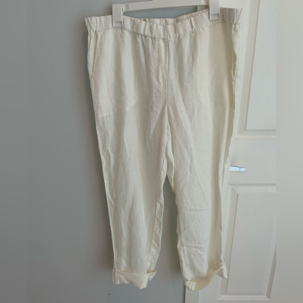 J. Jill PureJill Linen Pants with cuffable hem, size L